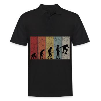 Skateboarder Skateboard Evolution Skate Skateing - Männer Poloshirt - Schwarz - Vorne - Kai (181cm)