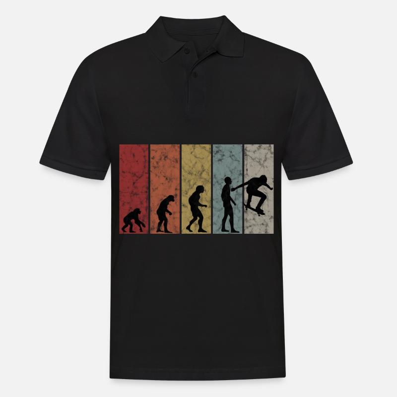 Skateboarder Skateboard Evolution Skate Skateing - Männer Poloshirt - Schwarz