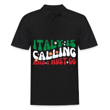 L’Italie m’appelle et je dois partir en vacances d’été - Polo Homme - noir - Devant - Kai (181cm)