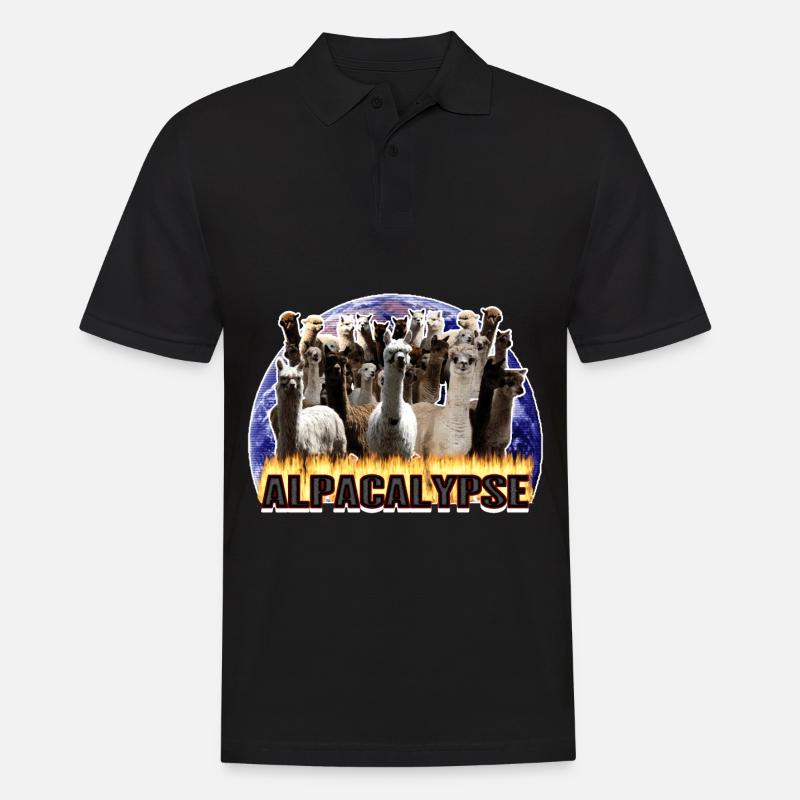 Alpaca Alpaca Alpacalypse Gift Idea - Men's Polo Shirt - black