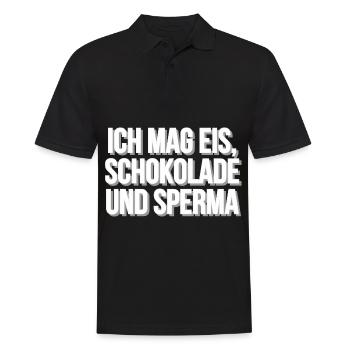 Eis Schokolade Sperma - Männer Poloshirt - Schwarz - Vorne - Kai (181cm)