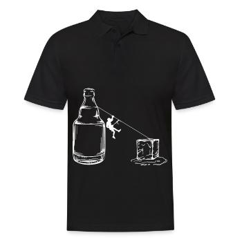 Bier - Klettern - (2) - Männer Poloshirt - Schwarz - Vorne - Kai (181cm)