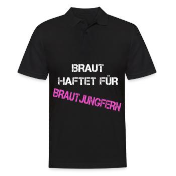 Braut | Brautjungfern | Junggesellenabschied - Männer Poloshirt - Schwarz - Vorne - Kai (181cm)
