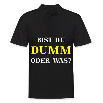 Bist du dumm oder was? Lustige Geschenkidee - Männer Poloshirt - Schwarz - Vorne - Kai (181cm)