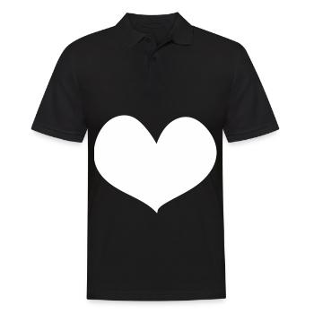 Herz - Bäume - (2) - Männer Poloshirt - Schwarz - Vorne - Kai (181cm)