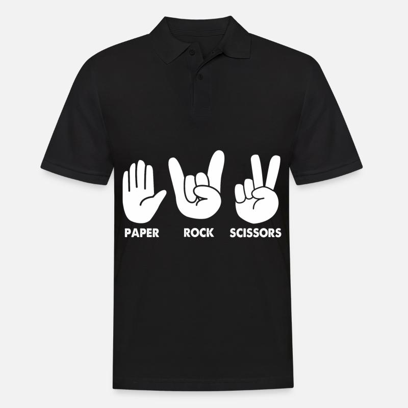 papier de pierre de ciseaux - Polo Homme - noir