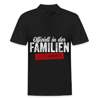 Offiziell in der Familie aufgenommen - Männer Poloshirt - Schwarz - Vorne - Kai (181cm)