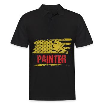 Painter Job Vintage Amerika Arbeiter - Männer Poloshirt - Schwarz - Vorne - Kai (181cm)