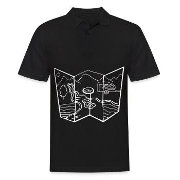 Camping - (5) - Männer Poloshirt - Schwarz - Vorne - Kai (181cm)