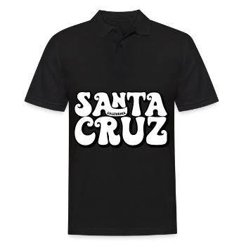 Santa Cruz Californie Coucher de soleil 70s 80s - Polo Homme - noir - Devant - Kai (181cm)