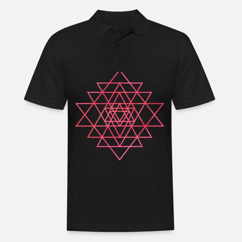 SRI YANTRA - Männer Poloshirt - Schwarz