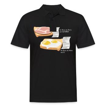 Ticket de caisse Parodie preuve du pain avec oeuf de jambon - Polo Homme - noir - Devant - Kai (181cm)