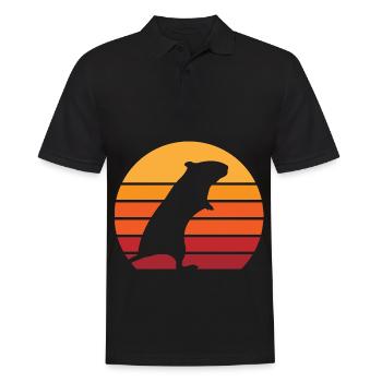 Gerbil vintage | Retro sun for mouse owners - Men's Polo Shirt - black - Front - Kai (181cm)
