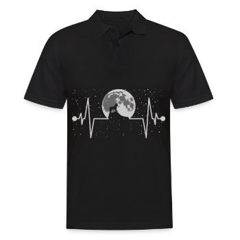 Lagotto Romagnolo Moon Heartbeat - Men's Polo Shirt - black - Front - Kai (181cm)