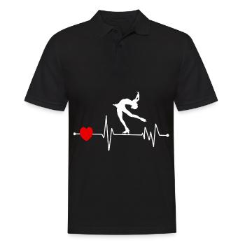 Schlittschuh Eislauf Eiskunstlaufen Eiskunstlauf - Männer Poloshirt - Schwarz - Vorne - Kai (181cm)