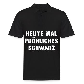 Heute mal fröhliches schwarz - Männer Poloshirt - Schwarz - Vorne - Kai (181cm)