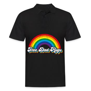Drapeau arc-en-ciel Gay LGBT Free Dad Énorme Regenbogen - Polo Homme - noir - Devant - Kai (181cm)
