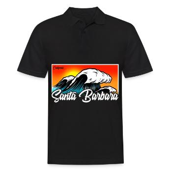 Santa Barbara California Sonnenuntergang Retro - Männer Poloshirt - Schwarz - Vorne - Kai (181cm)