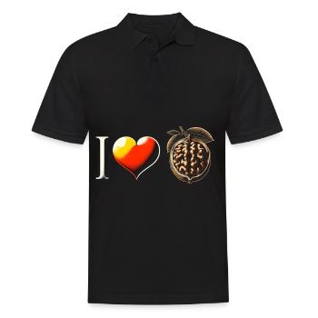 Ich liebe Walnüsse - Männer Poloshirt - Schwarz - Vorne - Kai (181cm)