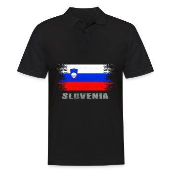 Slowenien - Männer Poloshirt - Schwarz - Vorne - Kai (181cm)
