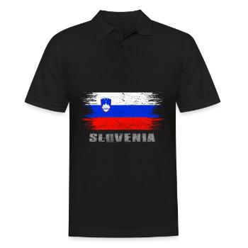 Slowenien Europa - Männer Poloshirt - Schwarz - Vorne - Kai (181cm)