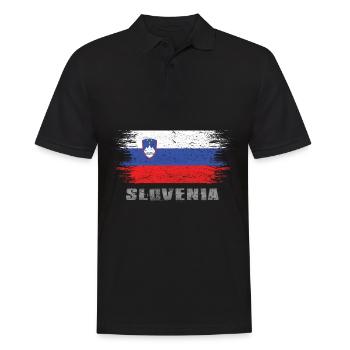 Slowenien - Männer Poloshirt - Schwarz - Vorne - Kai (181cm)