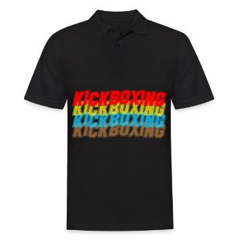 Vintage Kickboxing Retro Kickboxer Fighter MMA - Men's Polo Shirt - black - Front - Kai (181cm)
