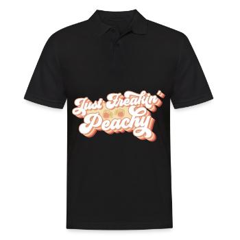 juste pêche - peach fruit dicton - Polo Homme - noir - Devant - Kai (181cm)
