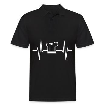 Baker and cook heartbeat gift - Men's Polo Shirt - black - Front - Kai (181cm)