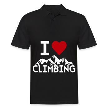 I love Mountain Climbing Wandern Tour Berg Outdoor - Männer Poloshirt - Schwarz - Vorne - Kai (181cm)