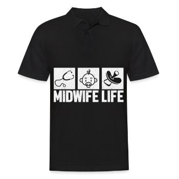 Hebamme Geburtshelfer - Männer Poloshirt - Schwarz - Vorne - Kai (181cm)