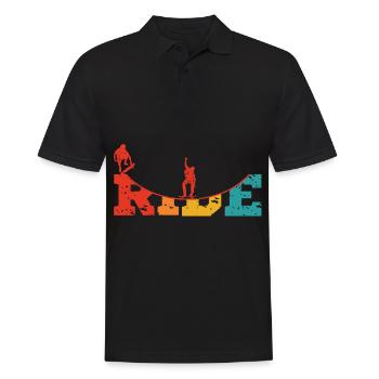 Vintage Skateboard Skateboarding Ride - Männer Poloshirt - Schwarz - Vorne - Kai (181cm)