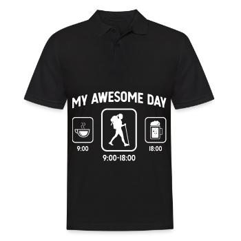 My great day - Beer - Women's hiking - - Men's Polo Shirt - black - Front - Kai (181cm)