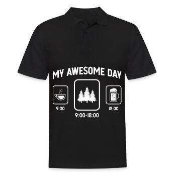 Mein toller Tag - Bier - Bäume - - Männer Poloshirt - Schwarz - Vorne - Kai (181cm)