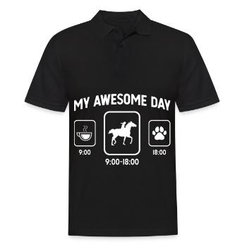 My great day - Dog's paw - Riding - - Men's Polo Shirt - black - Front - Kai (181cm)