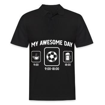 Ma belle journée - Bière - Football - - Polo Homme - noir - Devant - Kai (181cm)
