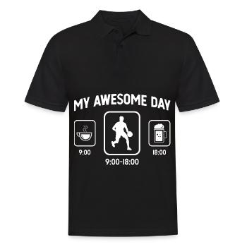 Mein toller Tag - Bier - Basketball spielender Ker - Männer Poloshirt - Schwarz - Vorne - Kai (181cm)