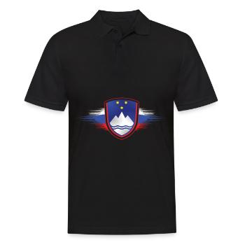 Slowenien - Männer Poloshirt - Schwarz - Vorne - Kai (181cm)