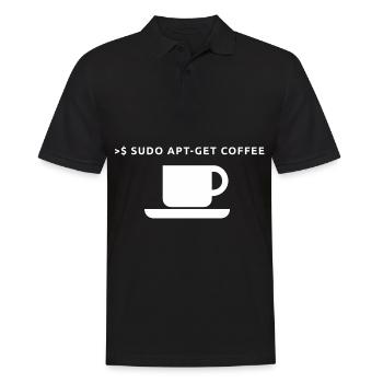 Lustiges Linux Kaffee Admin Shirt Pinguin Coder - Männer Poloshirt - Schwarz - Vorne - Kai (181cm)
