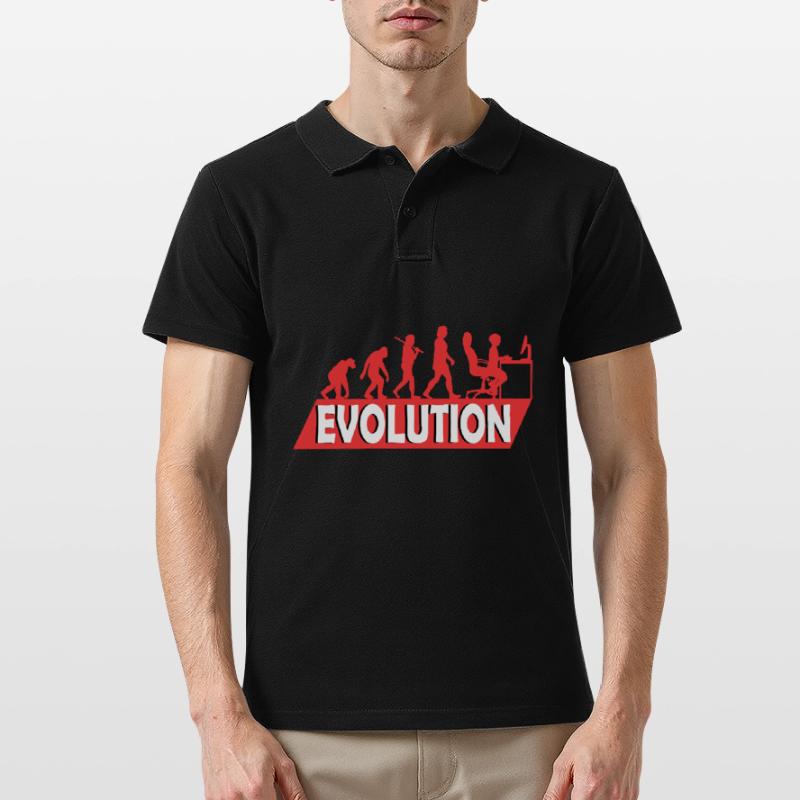 Computer Nerd Programmer Evolution funny Men's Polo Shirt