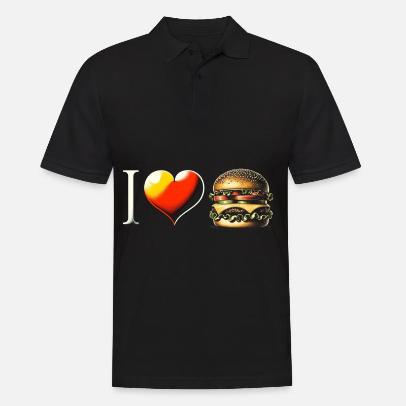 Burger - Männer Poloshirt - Schwarz