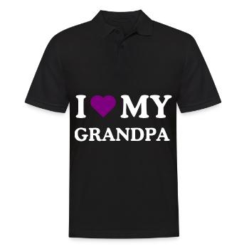 J’adore la conscience de la maladie d’Alzheimer de mon grand-père violet - Polo Homme - noir - Devant - Kai (181cm)