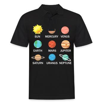 Solar system planets outer space science - Men's Polo Shirt - black - Front - Kai (181cm)