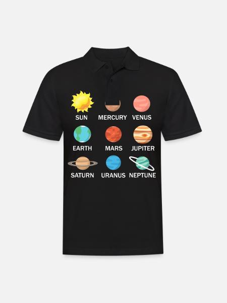 Planètes du système solaire science de l'espace - Polo Homme - noir