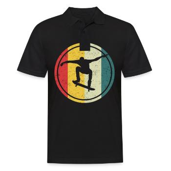 Skateboard skater skating sport silhouette - Men's Polo Shirt - black - Front - Kai (181cm)