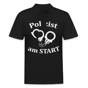 Polizist Polizei Beruf Arbeit Spruch Handschellen - Männer Poloshirt - Schwarz - Vorne - Kai (181cm)