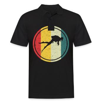 Diving diver sea diver diving silhouette - Men's Polo Shirt - black - Front - Kai (181cm)
