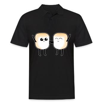 Marshmallow Marshmallows Sweet Candy Children - Men's Polo Shirt - black - Front - Kai (181cm)