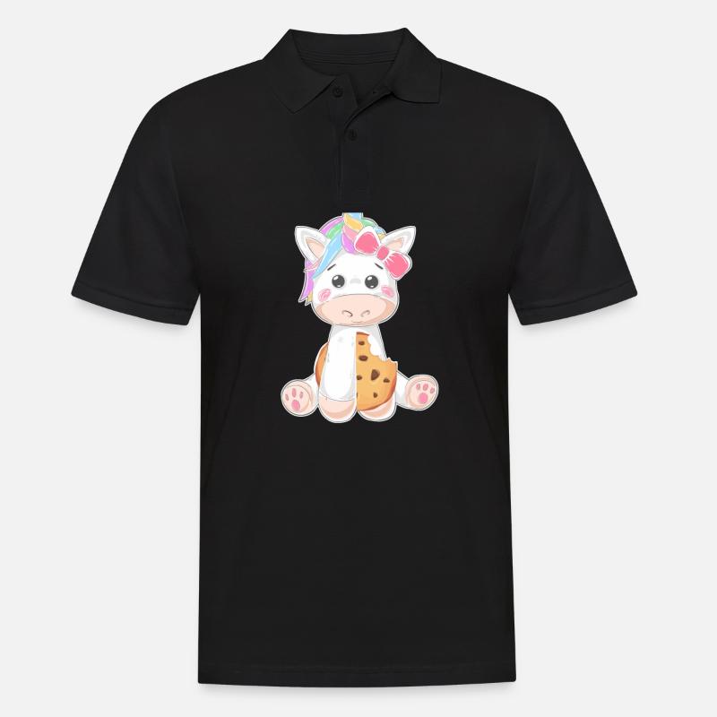 Einhorn Kecks cookie - Männer Poloshirt - Schwarz