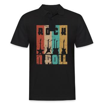 ROCK N ROLL Guitares Rock Rocker Musique - Polo Homme - noir - Devant - Kai (181cm)